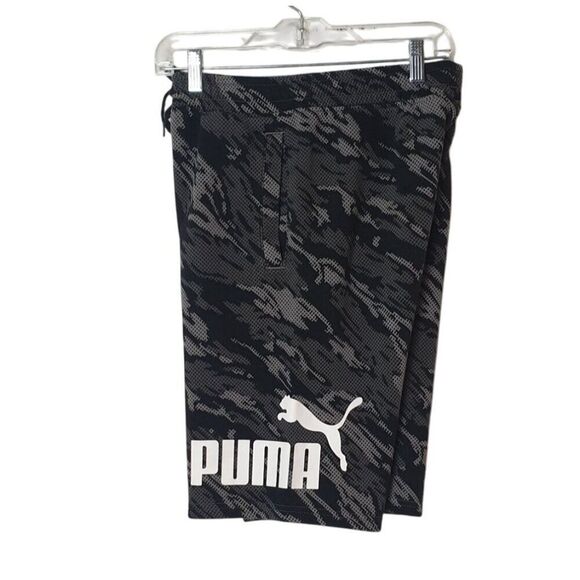 Puma Mens Athletic Shorts S Camouflage Fleece Elastic Long Pockets Training Gym - Picture 2 of 7